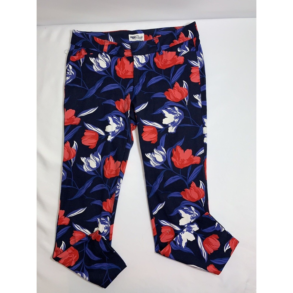 Old Navy Pixie Size 4 Navy Blue Floral Pants